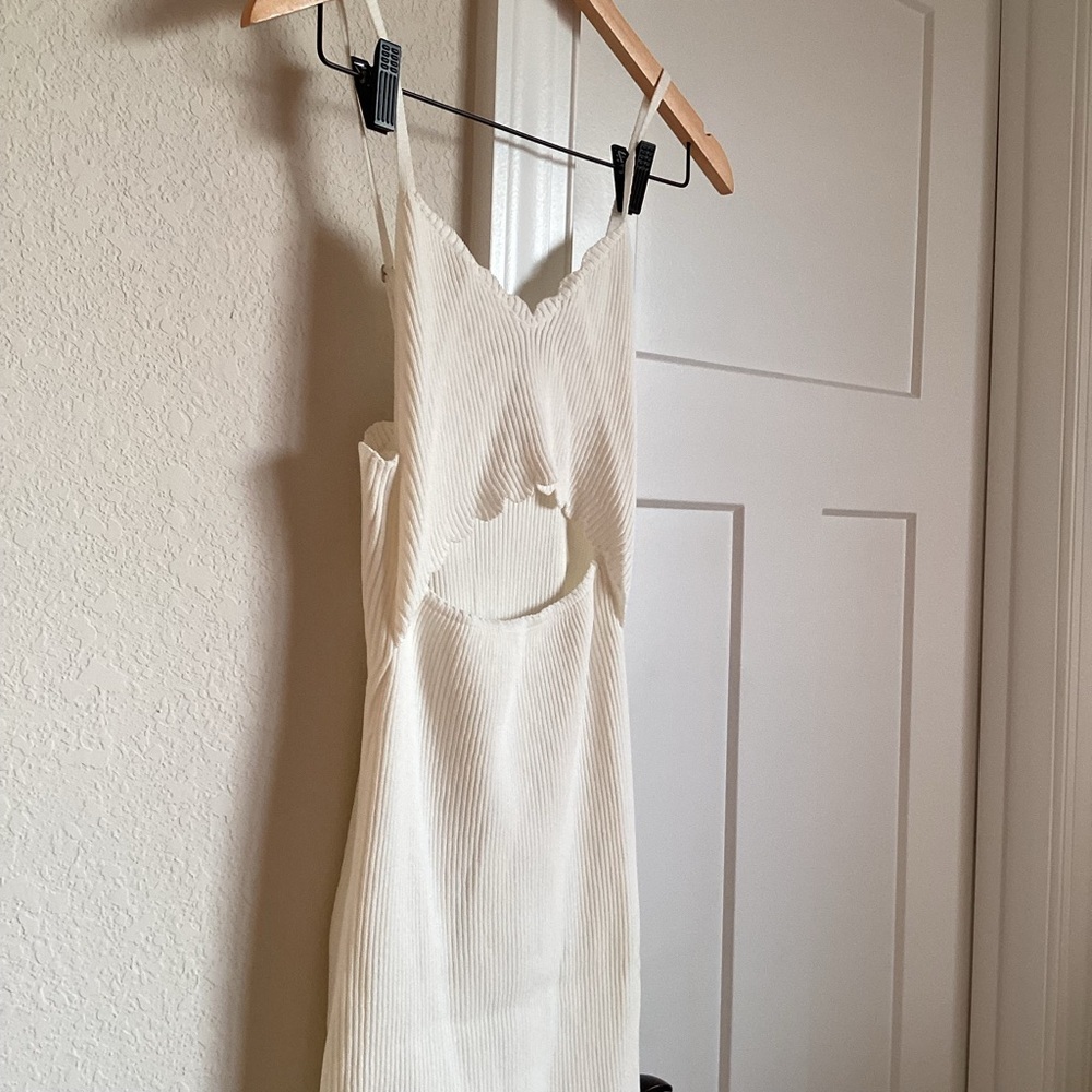 Anthropologie White Cutout Eyelet Midi Dress bride bridal wedding party sexy hot - Picture 7 of 15